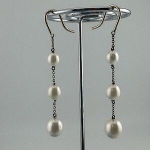 Elsa Peretti for Tiffany and Co Pearls By The Yard Sterling Silver Drop Earrings